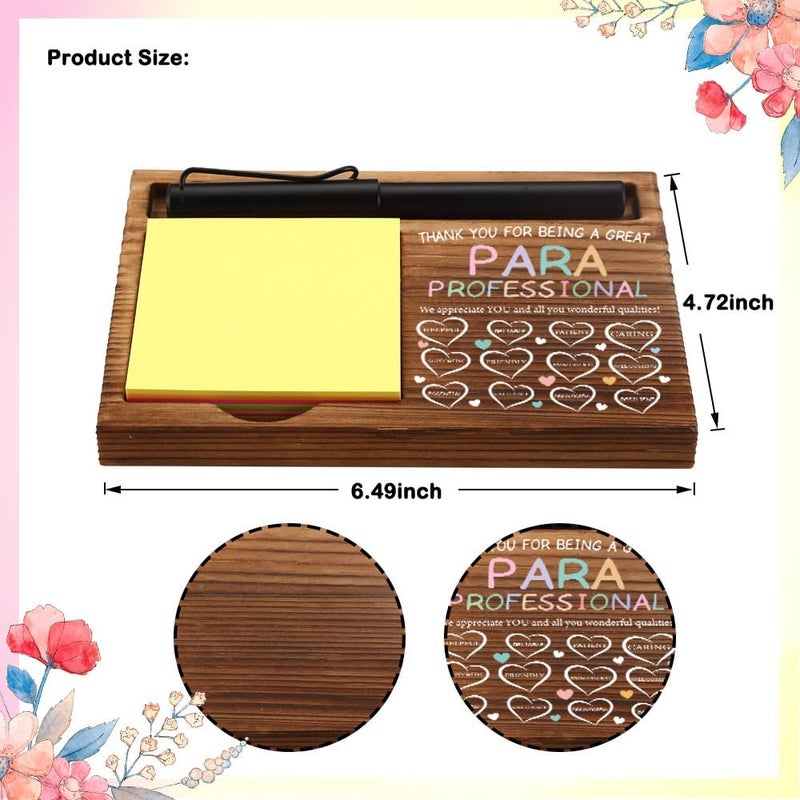 FOUGSTA Appreciation Gifts for Paraprofessional, Thank You Gifts for Paraprofessional, Paraprofessional Office Decor Gifts,Wooden Sticky Note Holder With Inspirational Quotes,16.5 x 12 x 1.5 cm,XXN38 - Image 5